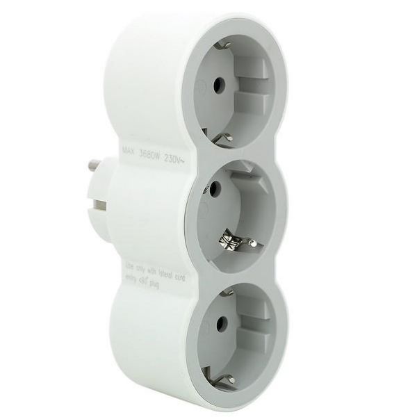 Legrand Ficha Tripla 2P T Branco / Cinza