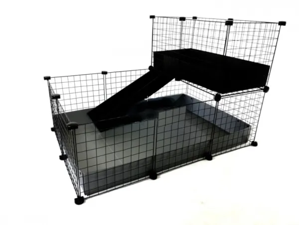C&C modulært bur 3x2   Loft 2x1   Ramp sølv