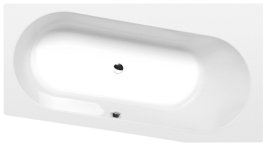 Polysan Astra Slim asymmetrisch bad rechts schuin 165x80x48cm wit