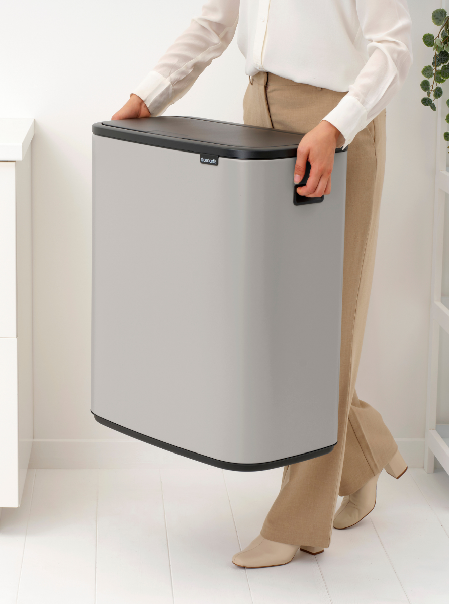 Bo Touch Bin, met 2 binnenemmers, 2 x 30 liter - Soft Grey