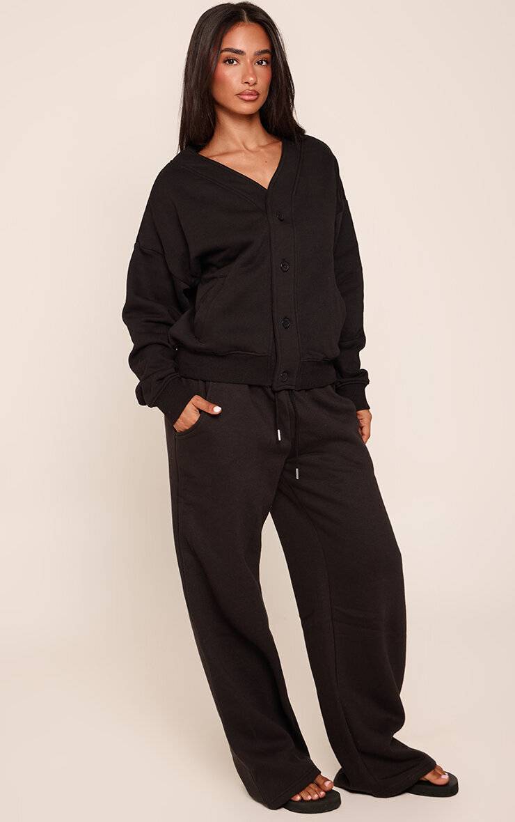 Noir Sweat Petite Avec Boutons Et Poches Latérales