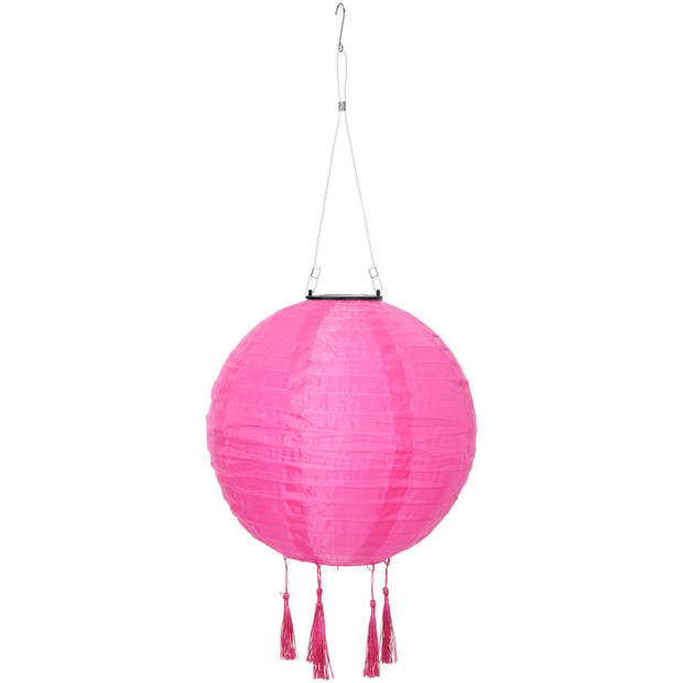 Blokker Solar Lampion Rond - 30 cm - Fuchsia