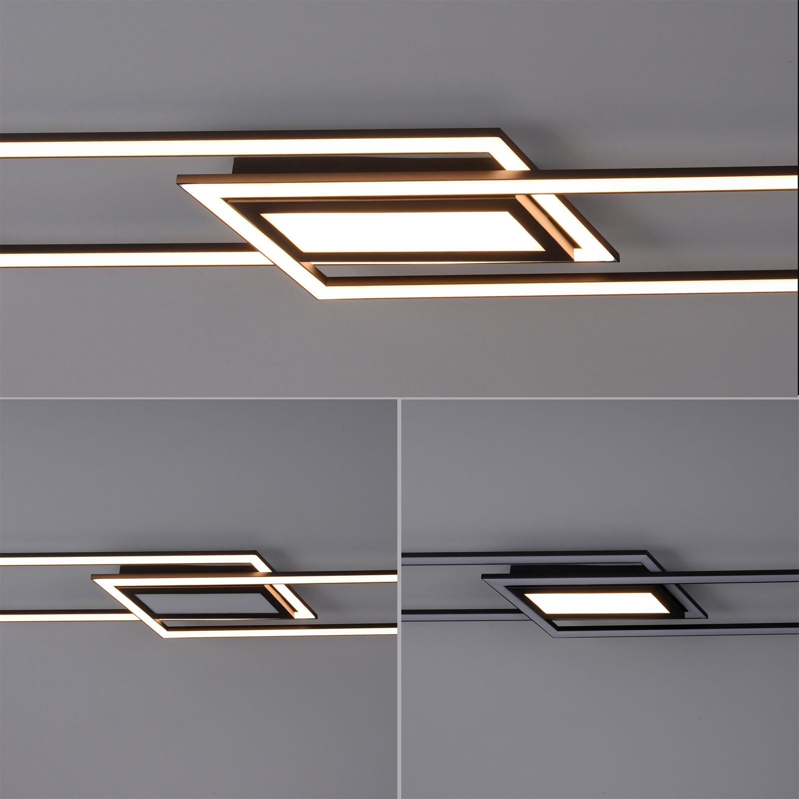 JUST LIGHT LED Deckenlampe ASMIN 17,9 x 100 cm schwarz