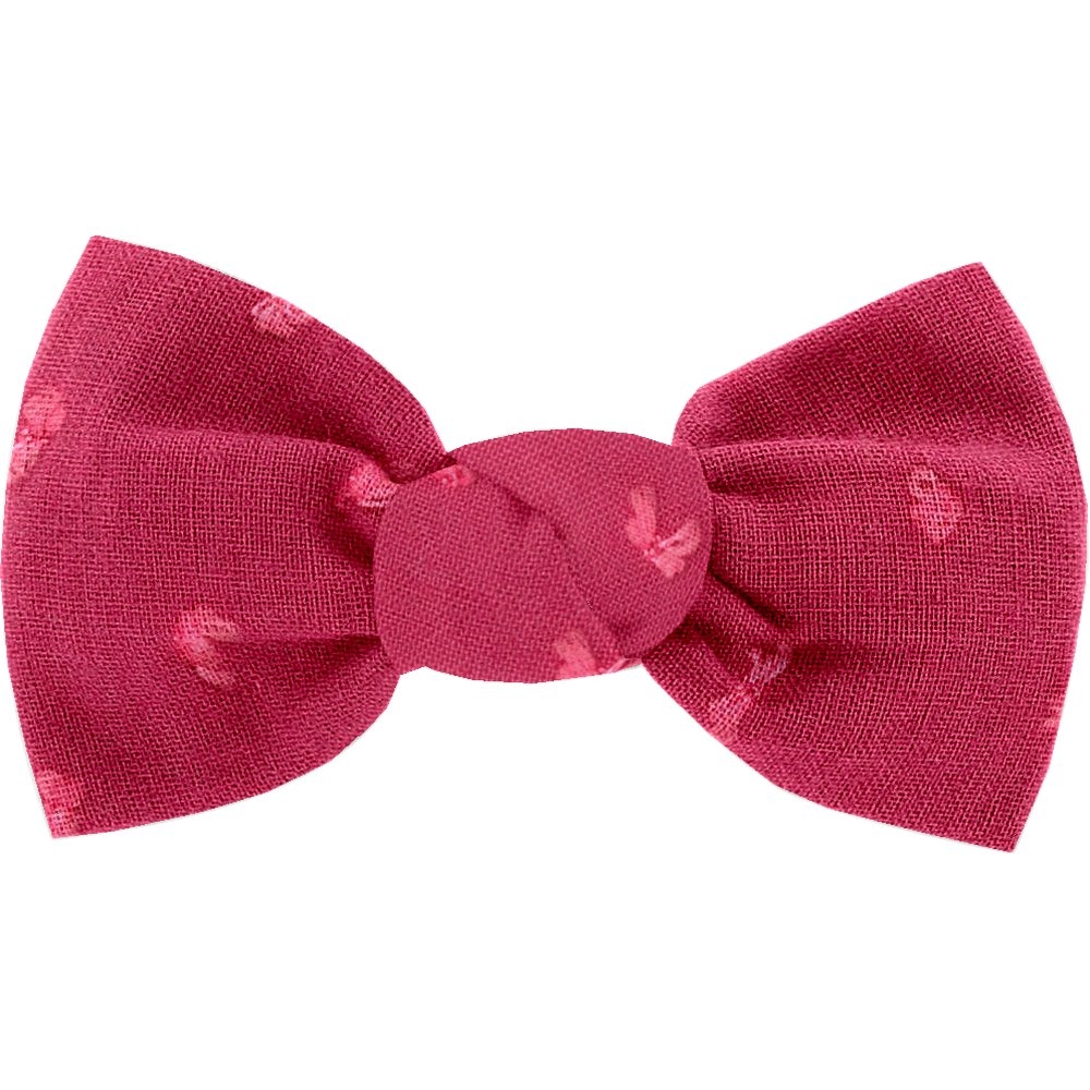 Barrette Petit Noeud Plumetis Rose Fuchsia