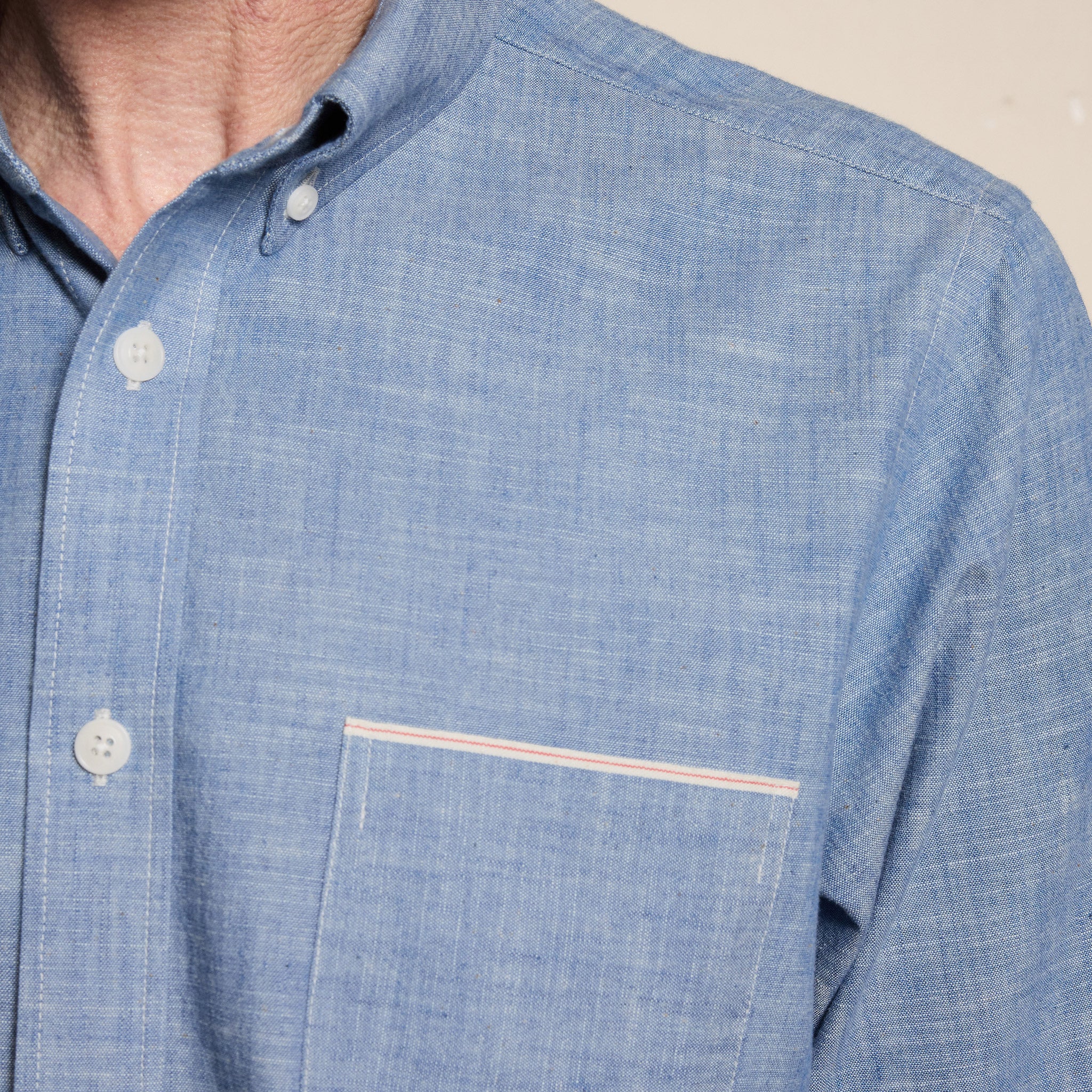 Blue Japanese selvedge chambray shirt