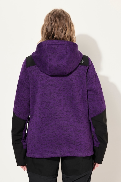 Fleecejacke, Reflektordruck, Kapuze, Daumenloch