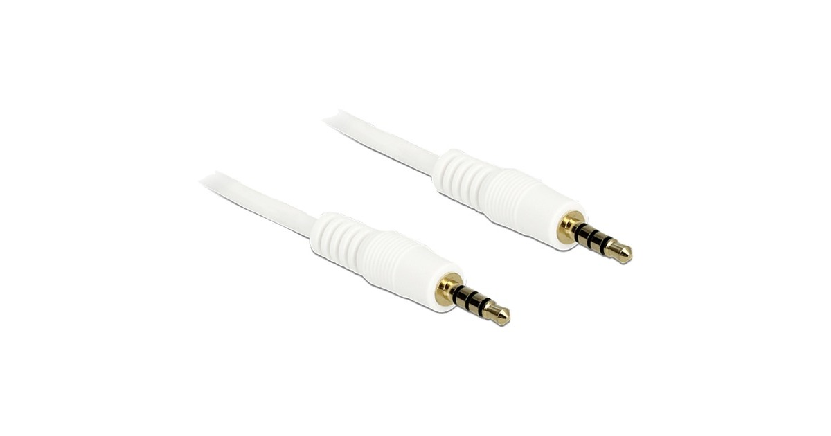 DeLOCK3,5 mm male > 3.5 mm male kabel  (Wit, 1 meter)