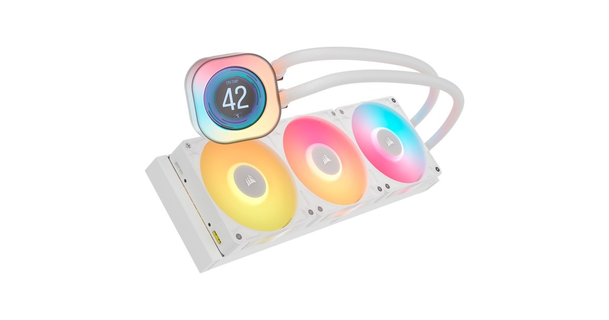 CorsairiCUE LINK TITAN 360 RX LCD RGB waterkoeling  (Wit, 4-pins PWM fan-connector)