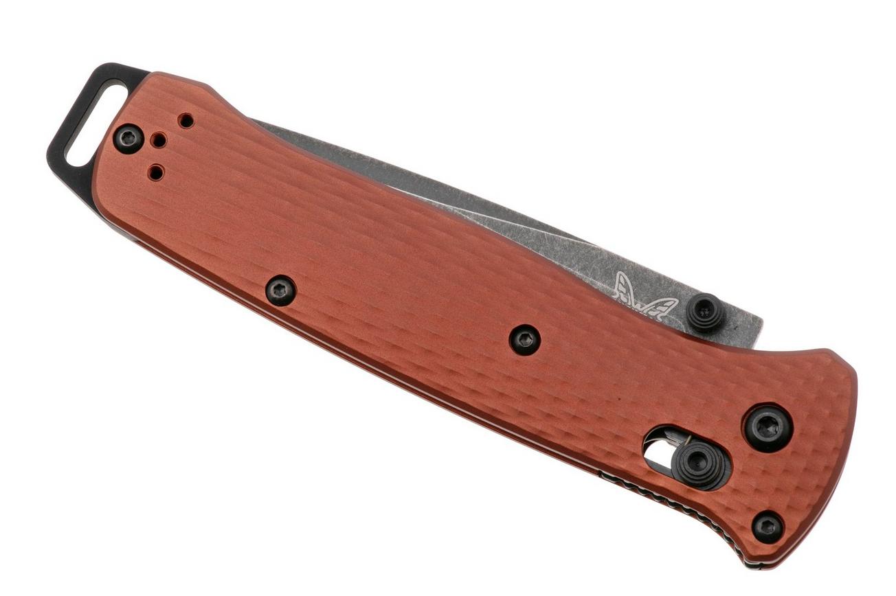 Benchmade Bailout 537SBK-07 Blackwashed Cerakote CPM Magnacut Tanto Serrated, Burnt Copper Aluminium, zakmes