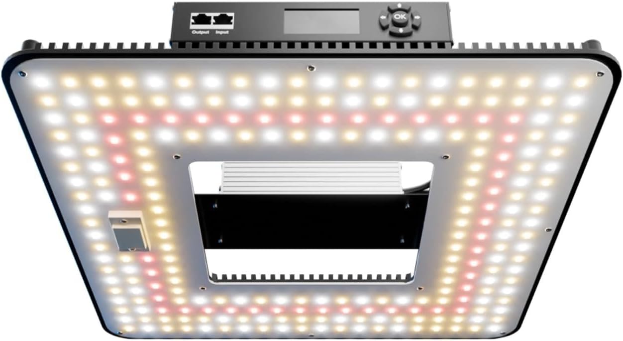 Turbo1000 LED Grow Lampe –LM301H EVO Dioden 100W, Vollspektrum & 0–100% dimmbar mit Timer, Energieeffiziente Pflanzenlampe für Indoor Anbau, Abdeckung 70×70 cm, 5 Jahre Garantie