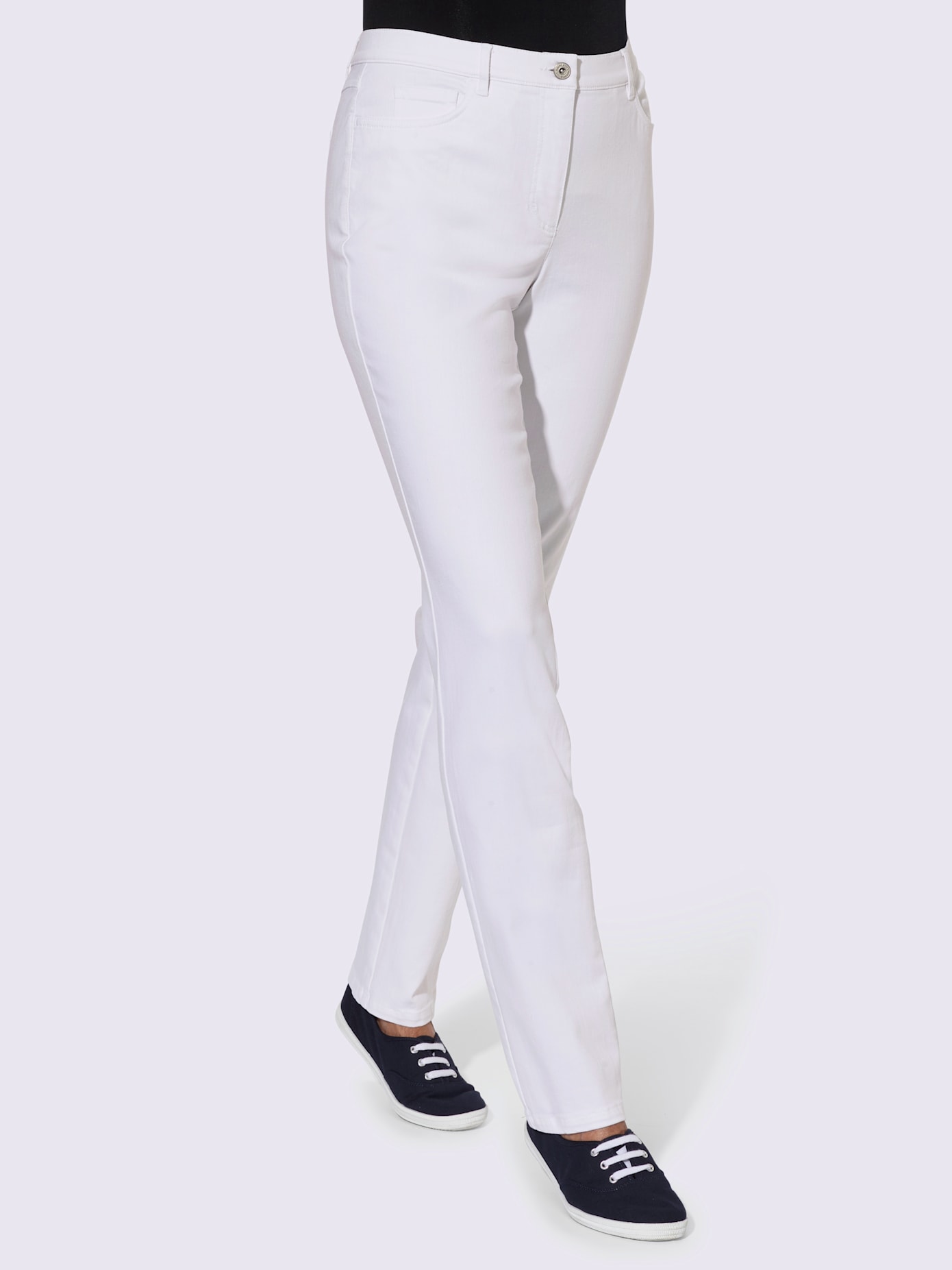 Pantalon mélanges matières perfect fit 4 poches coupes droite