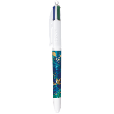 BIC 4 Couleurs - Stylo à bille 4 couleurs - 1 mm - pointe moyenne - blue liquid