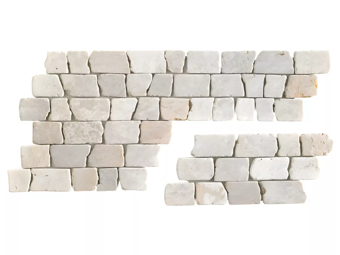 Carrelage mosaïque (Boite de 1m²) /Plaque de mosaïque mur et sol en marbre naturel coloris blanc - 14.8 x 30,5 cm