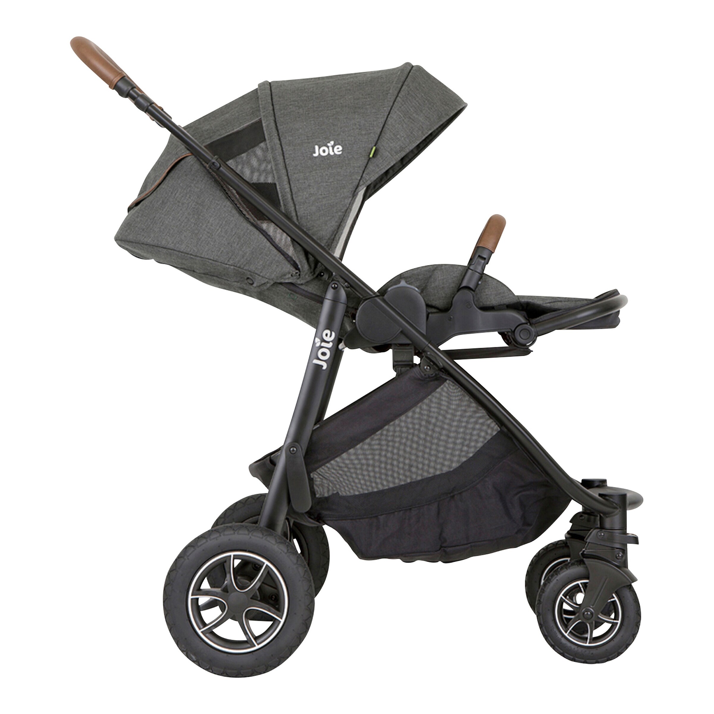 Joie Kombikinderwagen Versatrax Trio-Set inkl. Babyschale i-Snug 2 i-Size shell grey