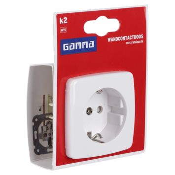 GAMMA K2 Enkel Geaard Stopcontact Wit