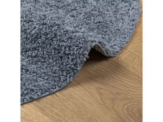 Tapis shaggy à poils longs moderne bleu ø 100 cm