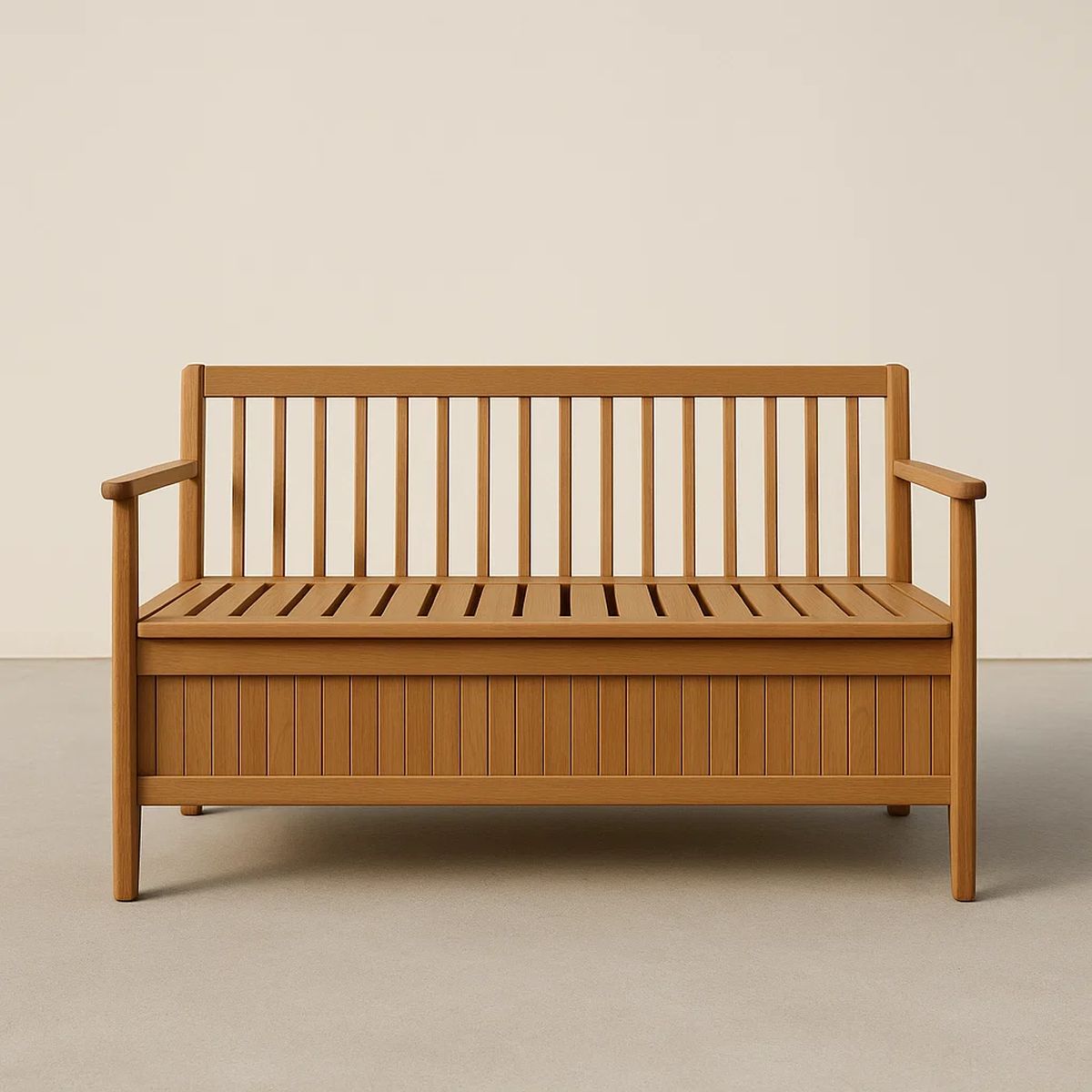 Outdoor Sitzbank Holz mit Stauraum 150x60x90 cm Teakholz Braun
