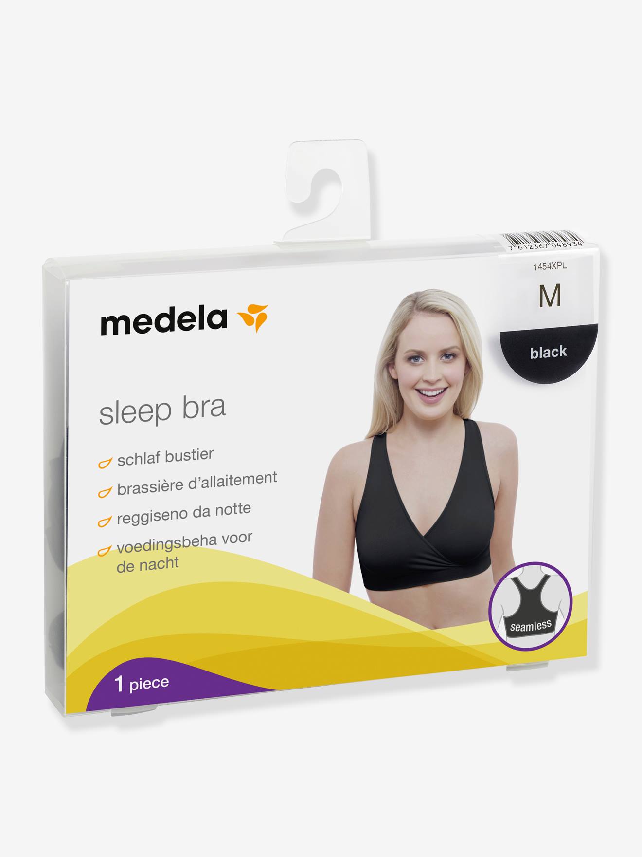 Sutiã de amamentação preto liso MEDELA para noite