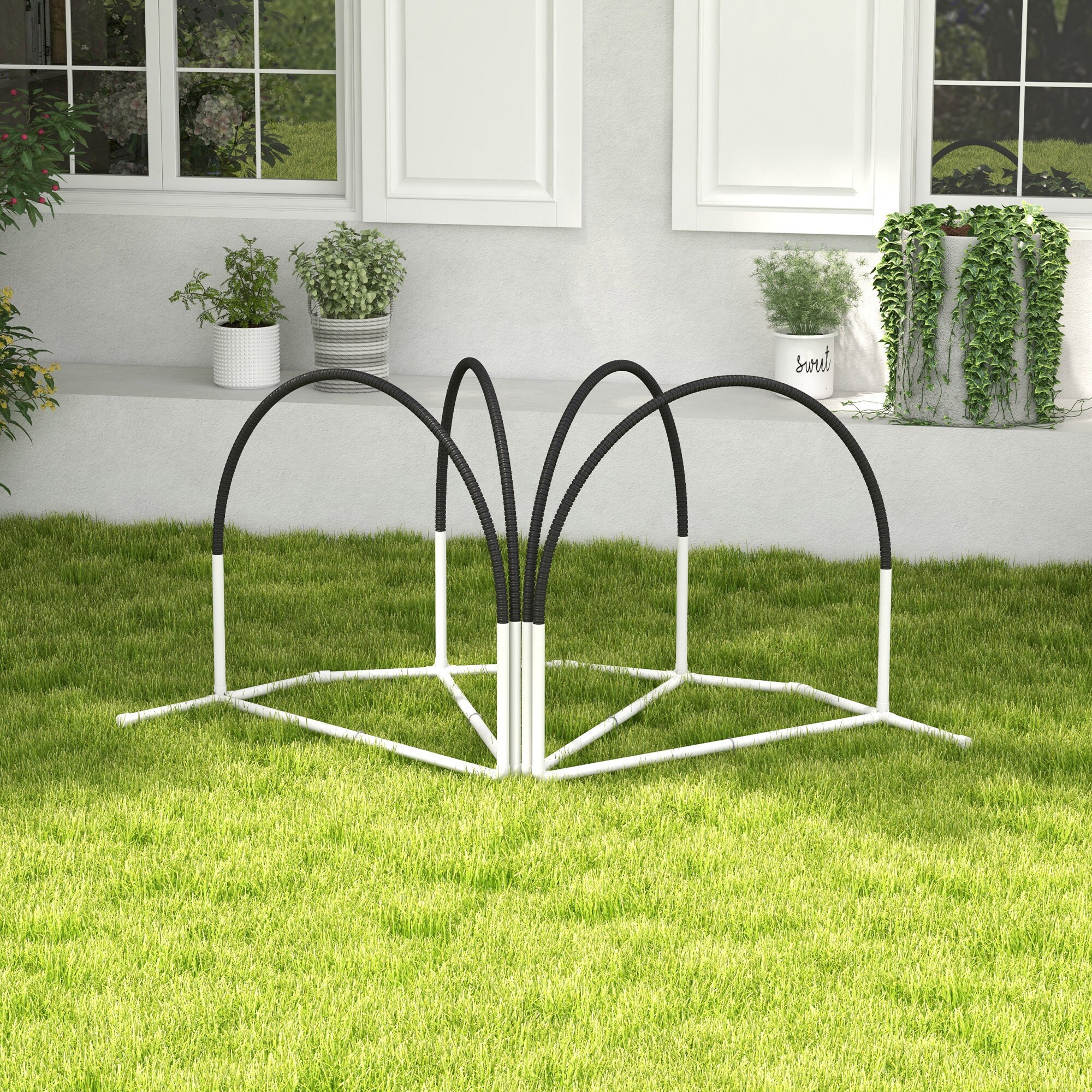 PawHut Hürdenlaufset mit Tragetasche weiß 89L x 69B x 99H cm
