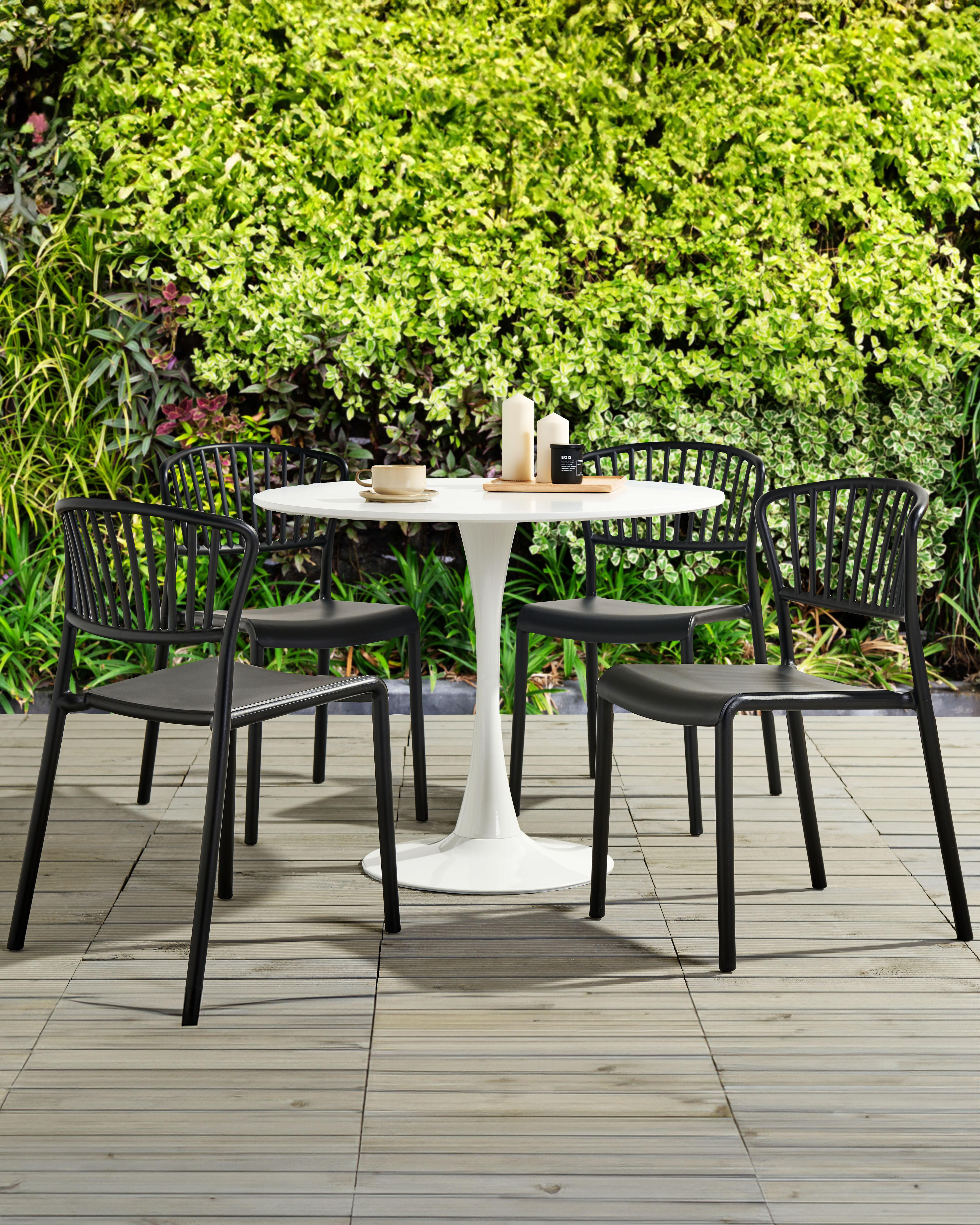Set van 4 tuinstoelen GELA Zwart