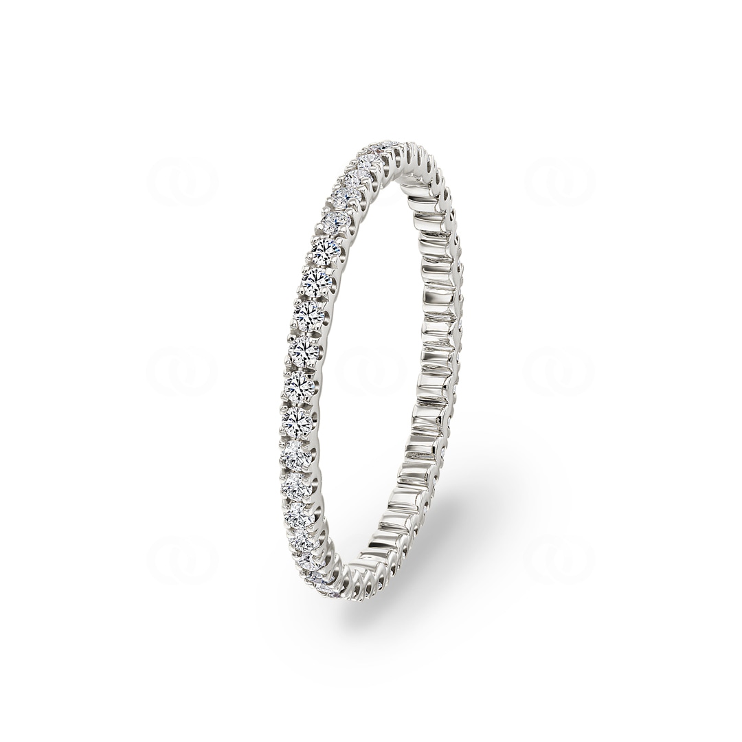 Mémoire-Ring 750/18 K Weissgold mit Diamanten 0.50 ct H/si