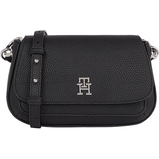 Tommy Hilfiger Emblem Flap Crossbody Taske, Sort