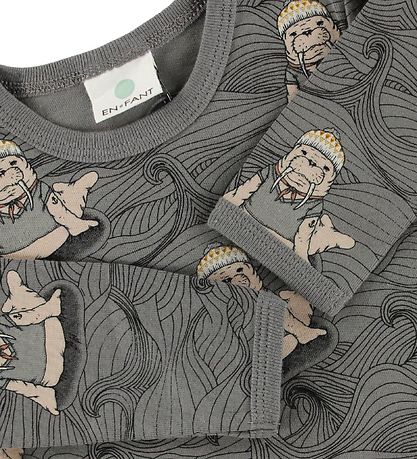 En Fant Pullover - Grau m. Walrosse