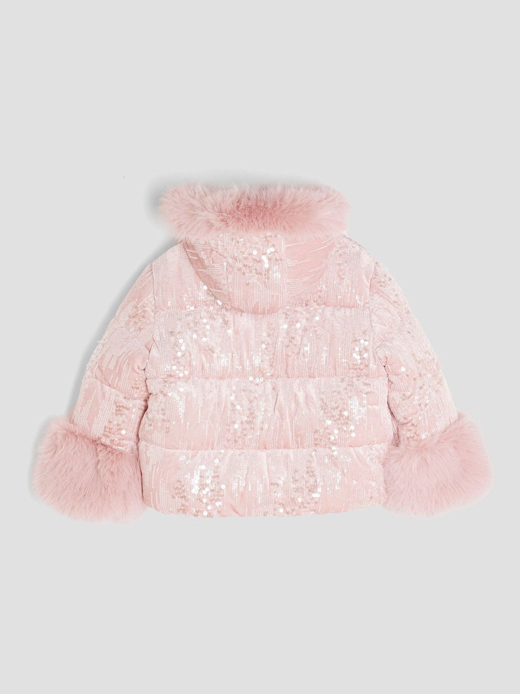 River Island Girls Sequin Puffer Coat