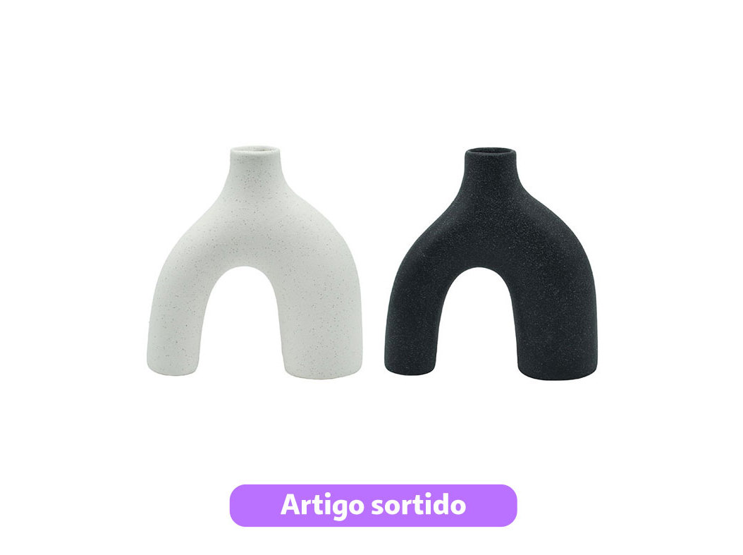 JARRA EM DOLOMITA ACTUEL PRETO 15.5X5.5X16CM CORES SORTIDAS