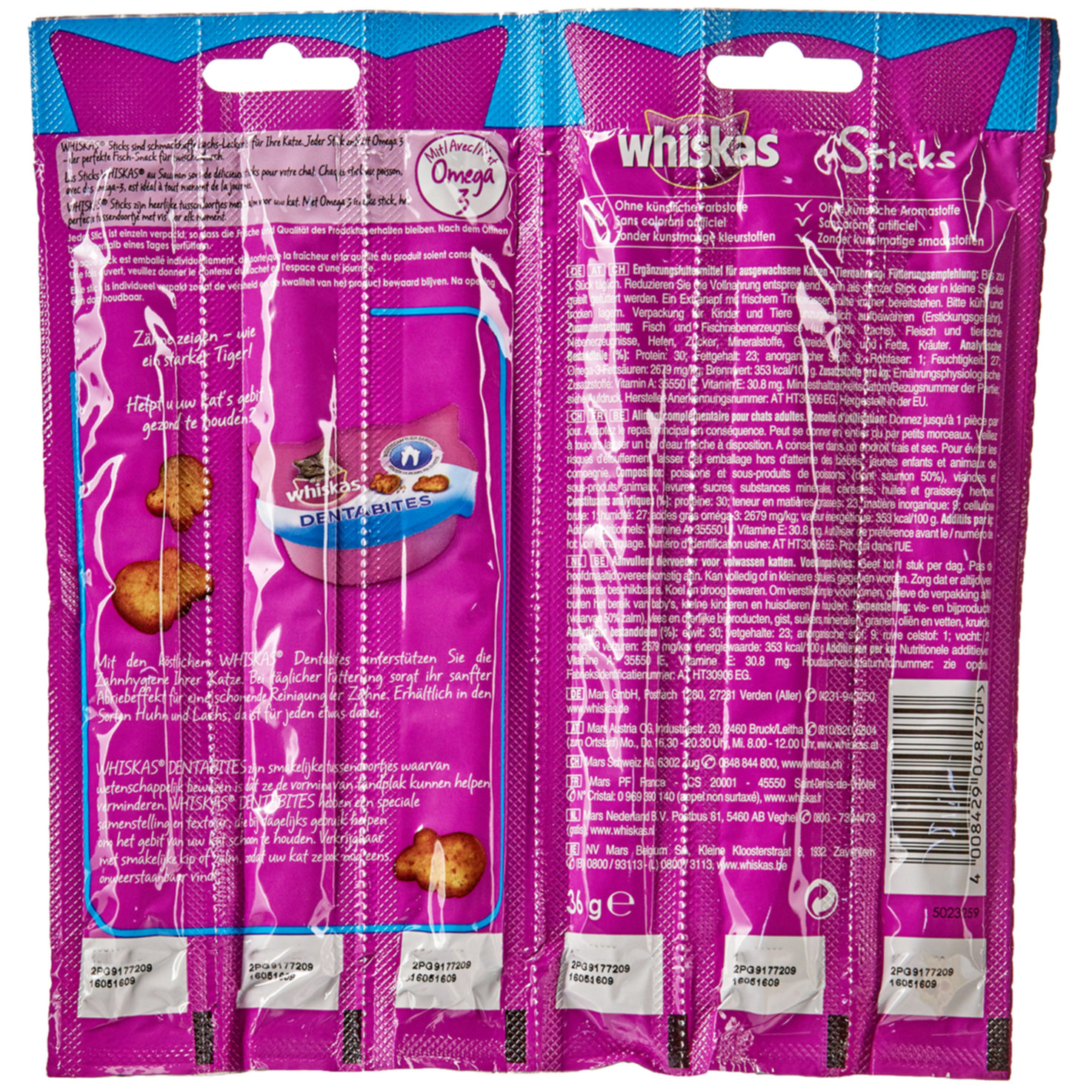 Whiskas Katzensnack Sticks Lachs 6 Stück