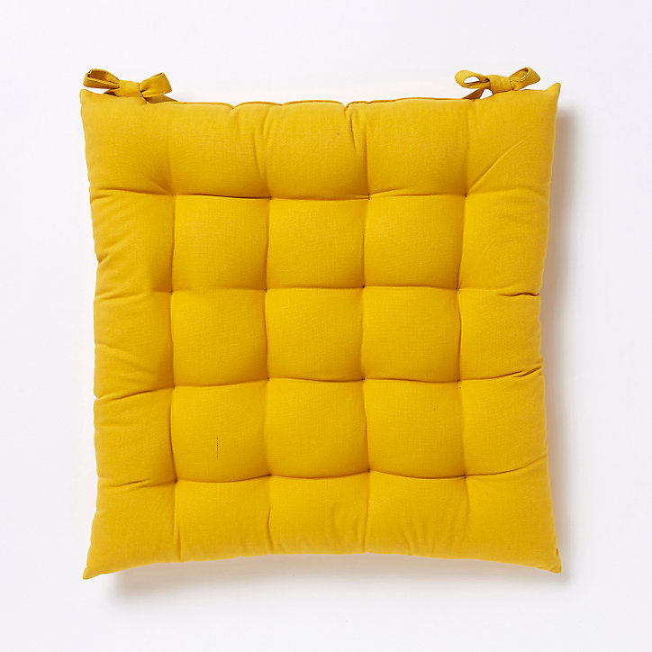 Galette de chaise GoodHome Hiva jaune 45 x 45 cm