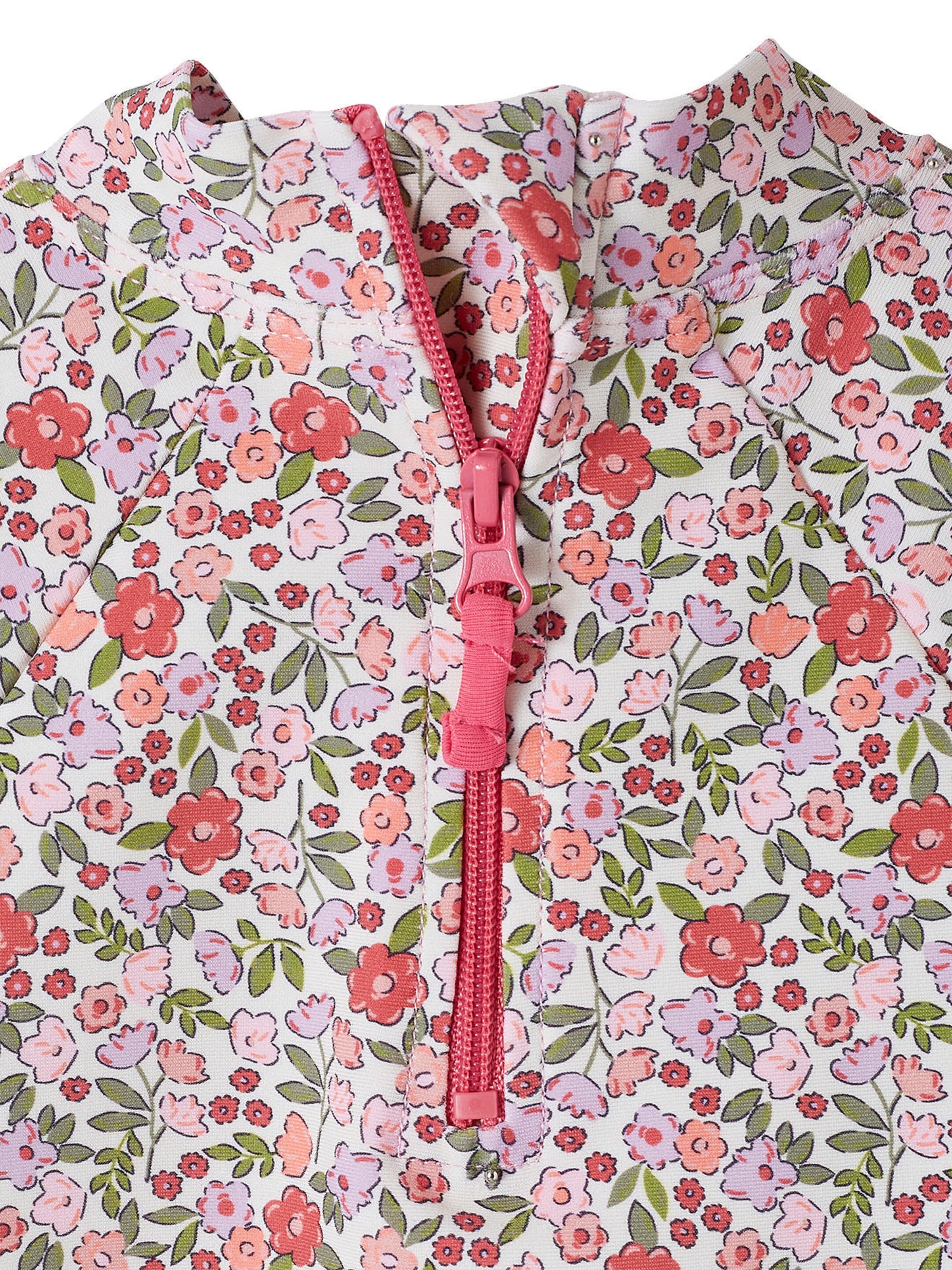 Vertbaudet Mädchen Baby-Set: Shirt, Badehose & Sonnenhut mit UV-Schutz rosa