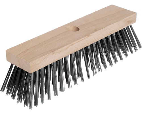 Bezem plat hout 6-rijig