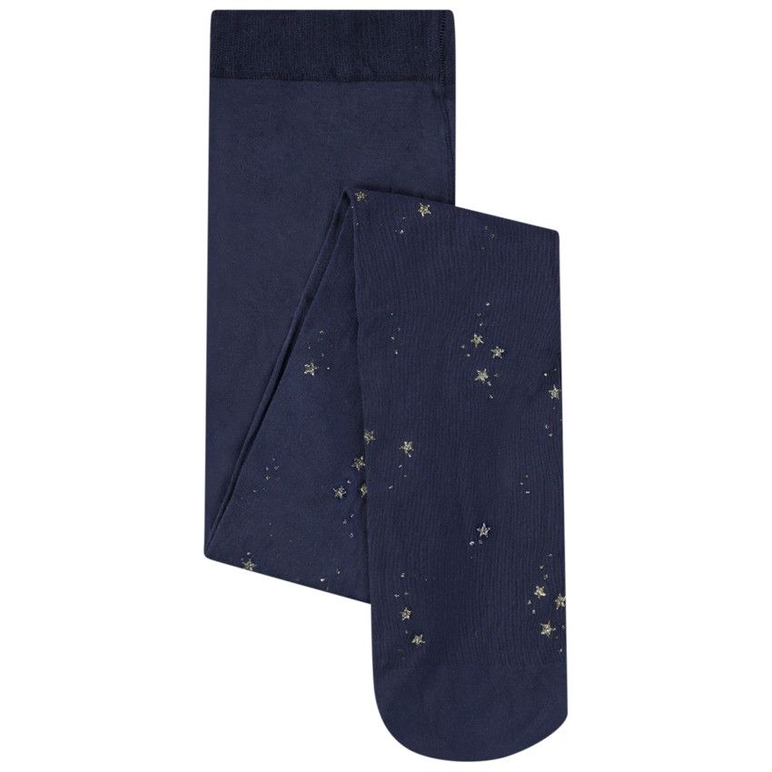 Collant fin imprimé étoiles pour fille - Bleu marine
