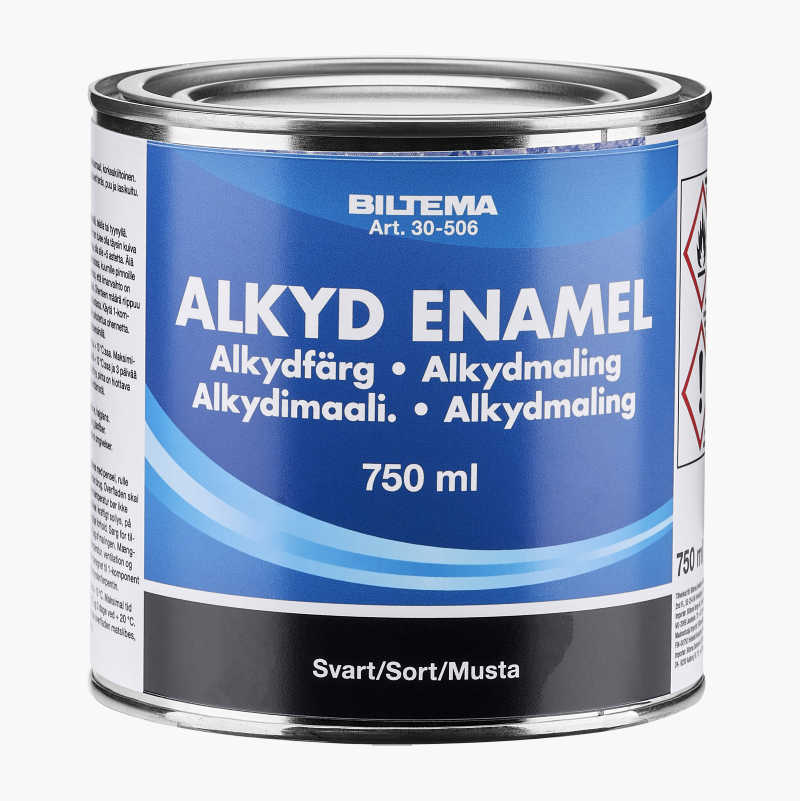 Alkydmaling, sort 0,75 liter