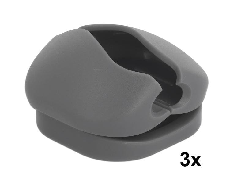 Delock Kabel-Clip 5 mm, 3x2 Stück, weiss, grau, schwarz Delock Kabel Clip Set 6 Stück