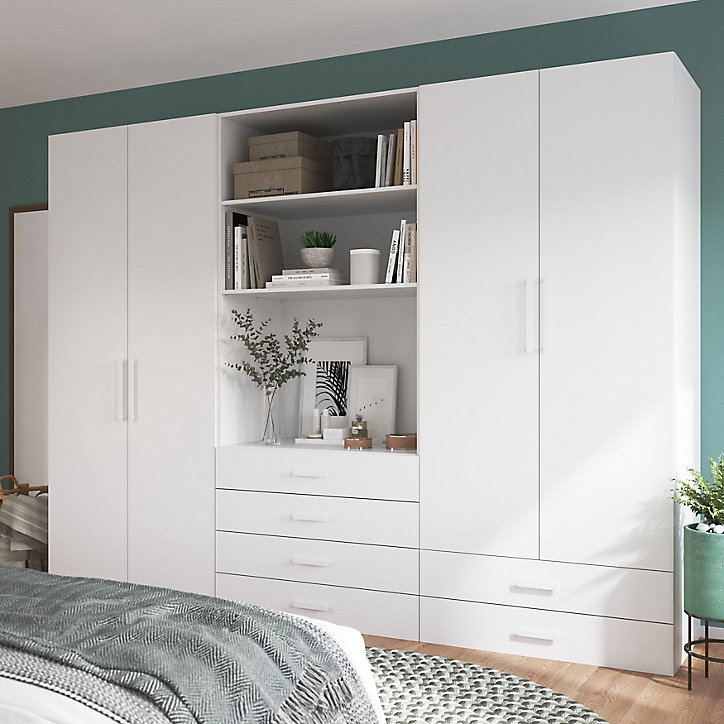 Lot de 2 tiroirs blancs GoodHome Atomia H. 18,5 x L. 99,7 x P. 50 cm