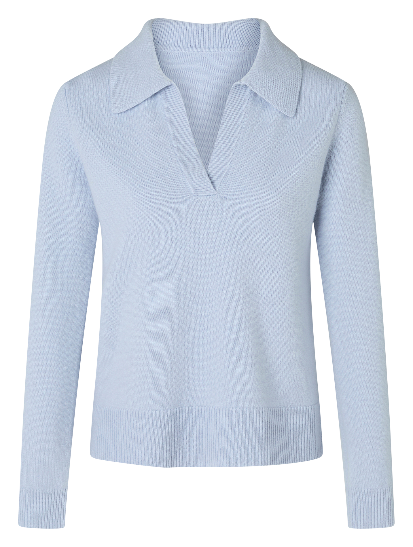 NAMBA - Pull col à revers en cachemire | Bleu