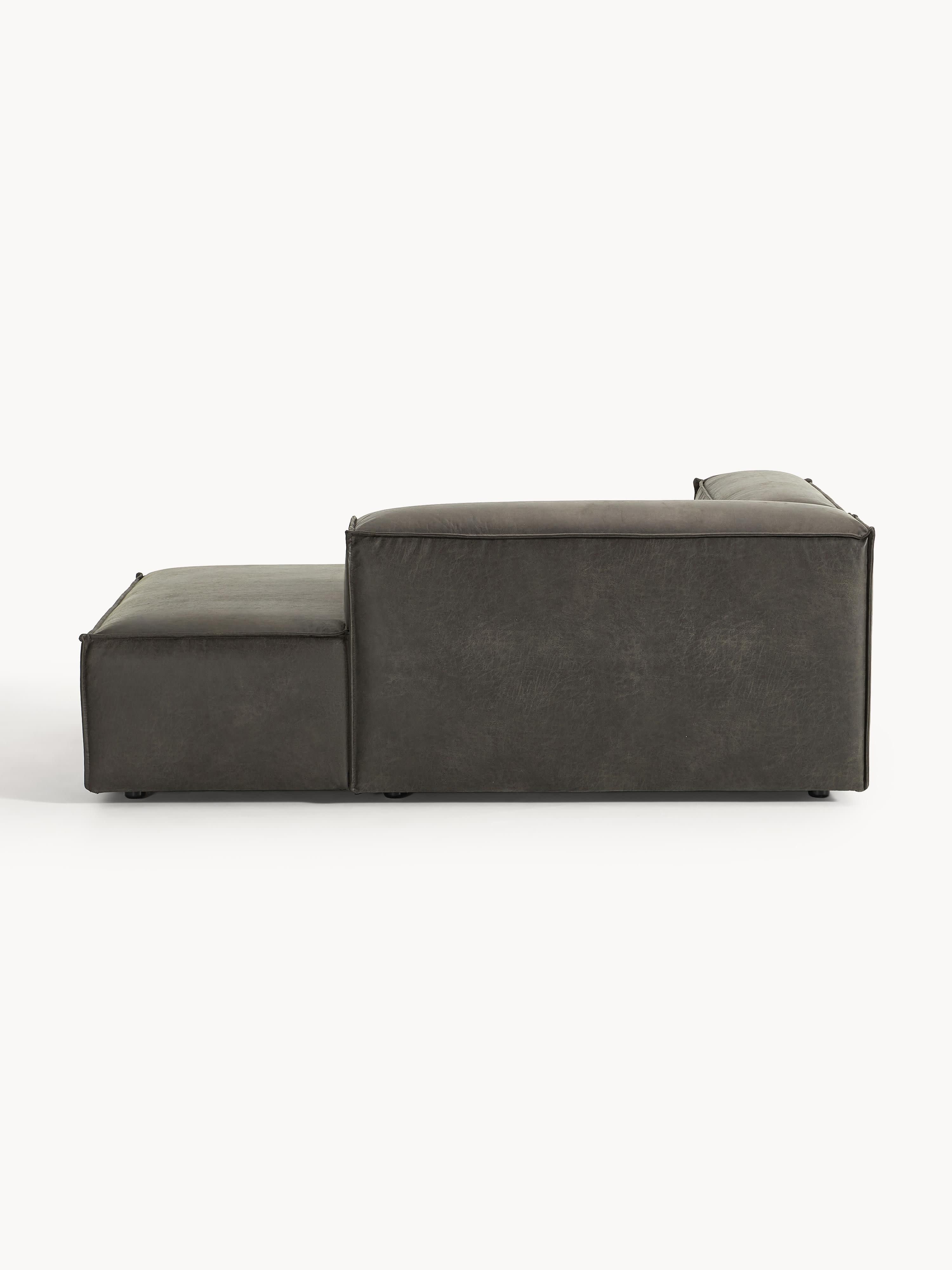 Chaise longue hoekmodule Lennon van gerecycled leer