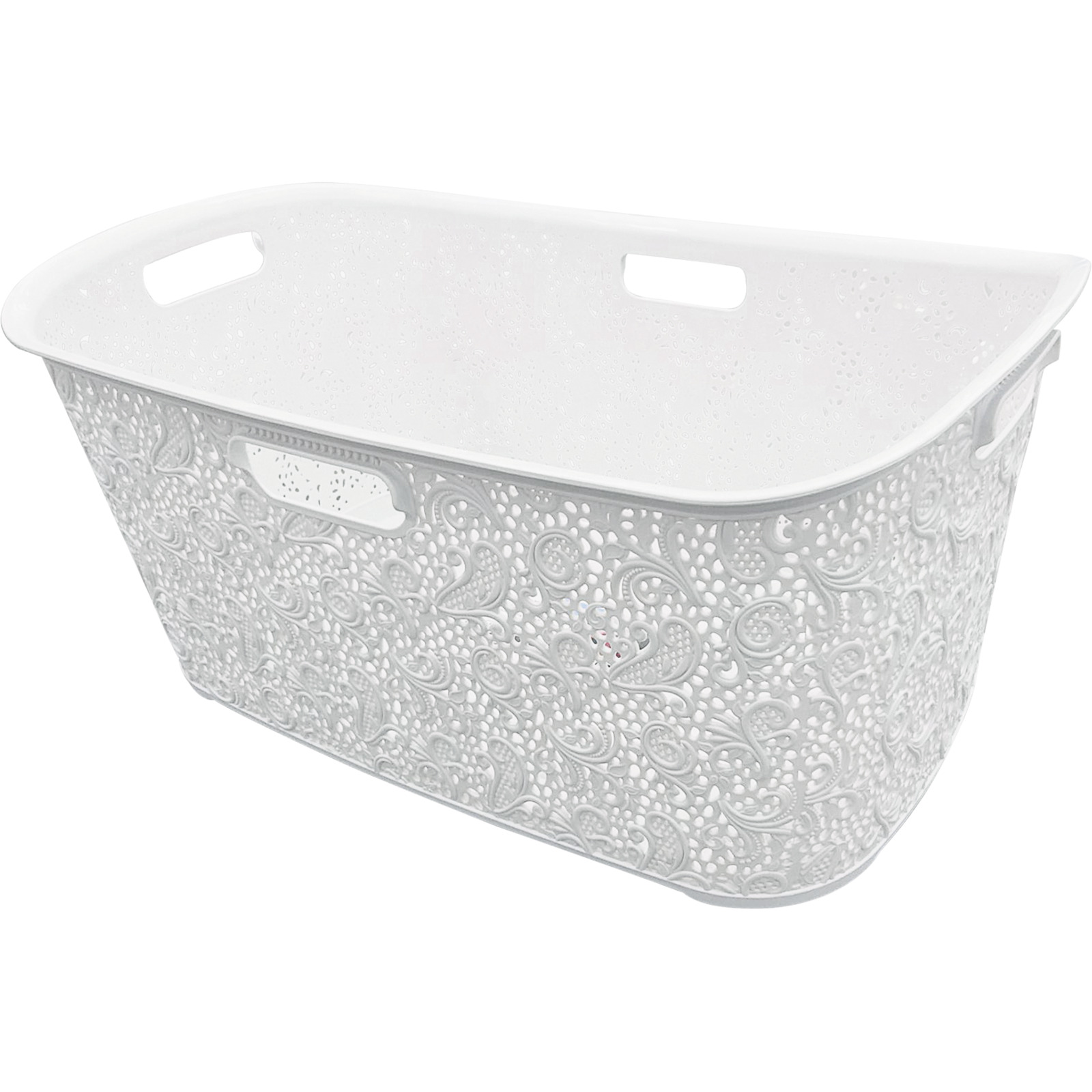 Wäschekorb 59x38.5x27.5cm, 40 lt, weiss