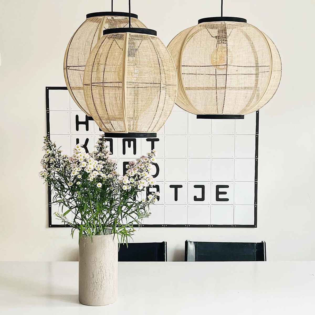 Oosterse hanglamp bruin stof 35 cm - Rob