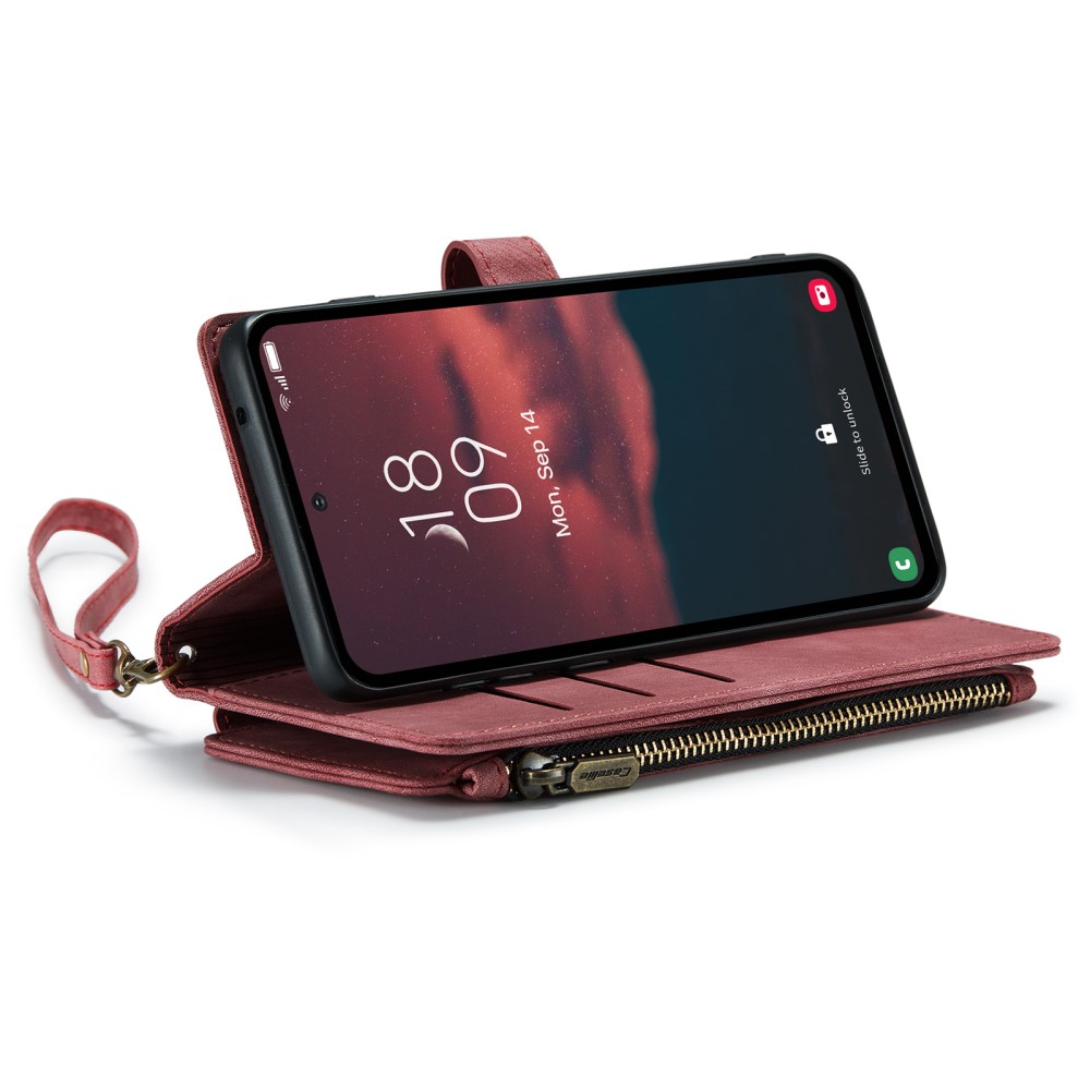 Samsung Galaxy A54 5G 2in1 Leder Tasche Karten Etui - Rot