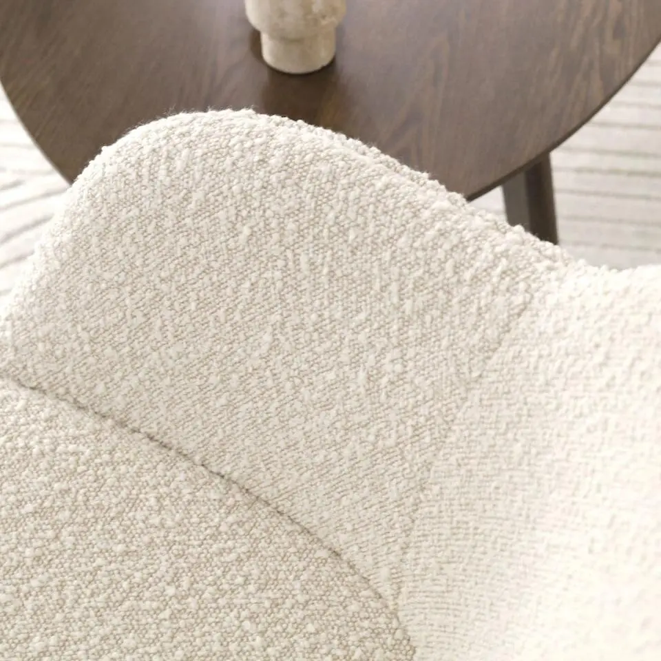 Nolon Nout-Mare Bureaustoel Bouclé Beige - Armleuning - Wit