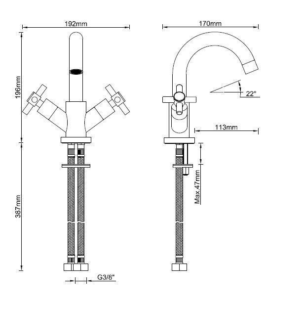 Mueller Mika wastafelkraan PVD-coating chroom