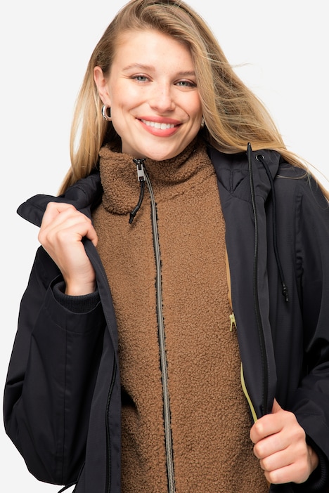 3-in-1-Funktionsjacke, Kapuze, Teddyfleece-Innenjacke