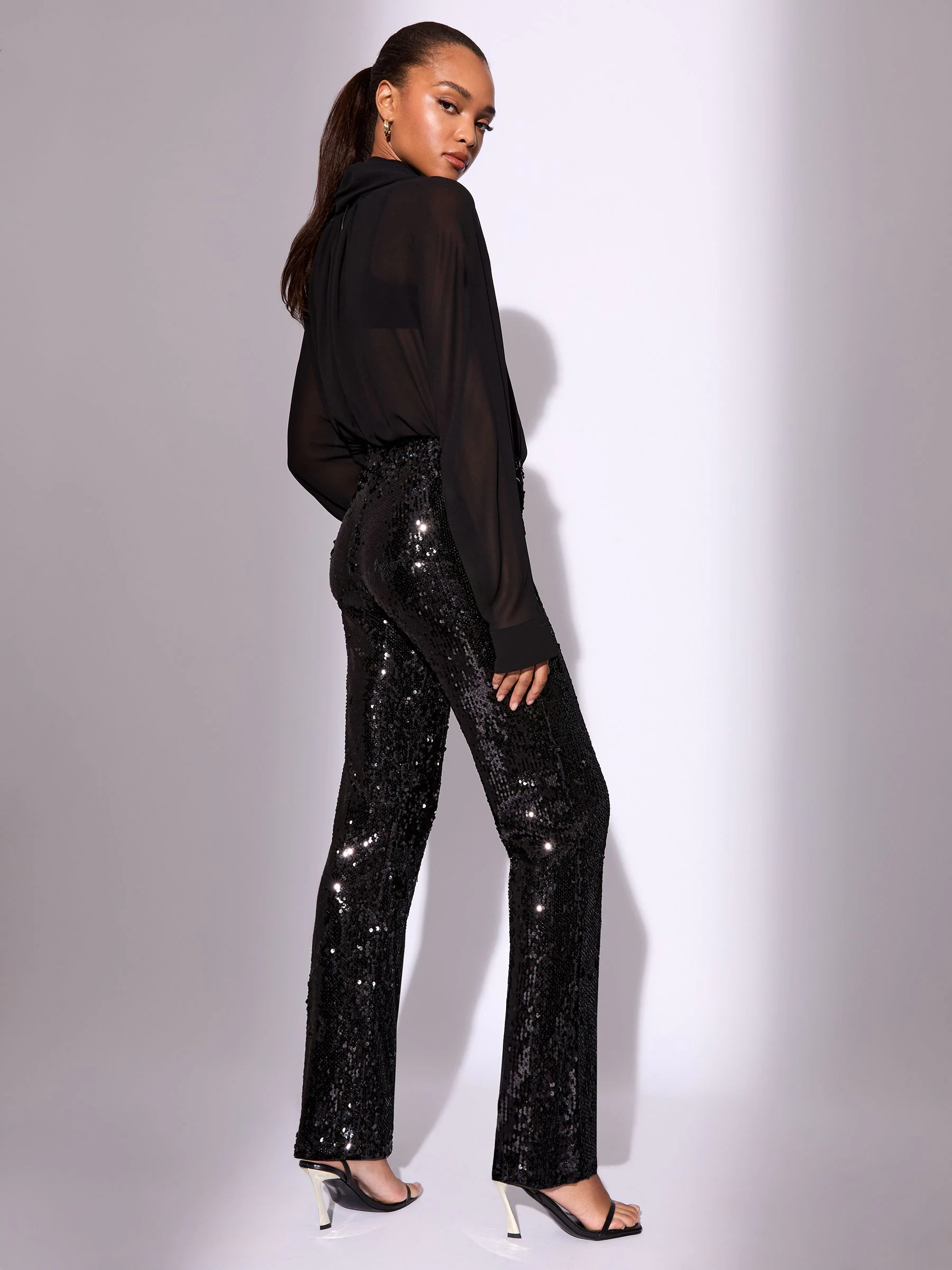Zwart - Lipsy - Broek met lovertjes