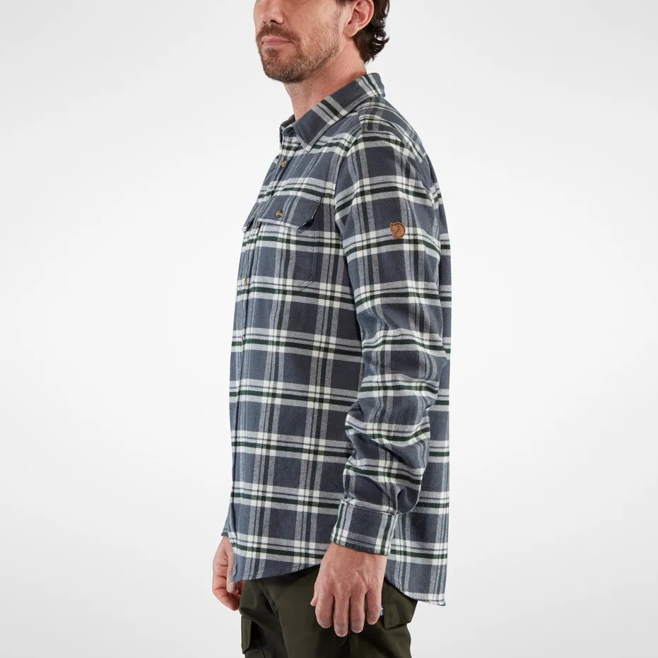 Fjällräven Men's Övik Heavy Flannel Shirt Dark Navy-Buckwheat Brown