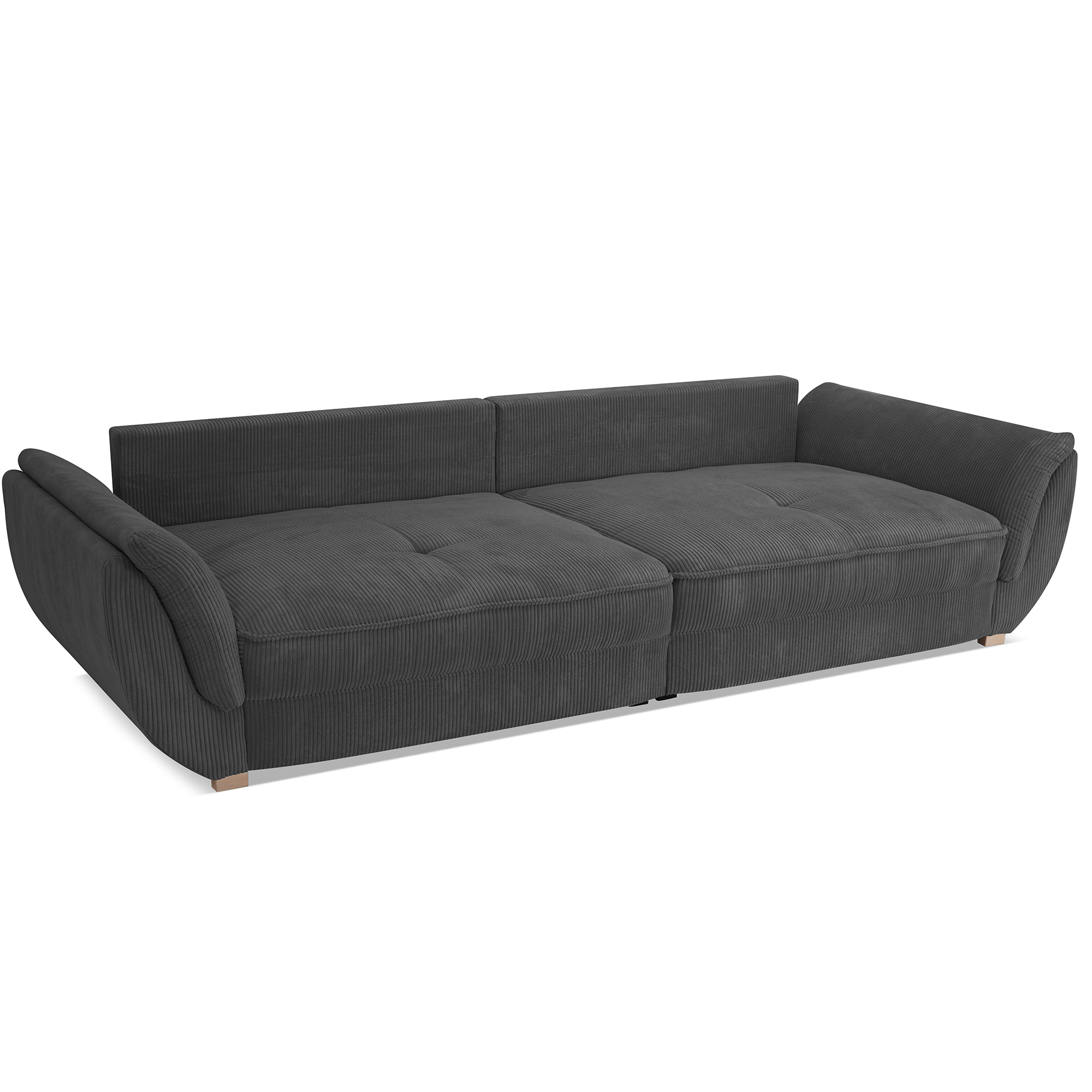 Big Sofa - anthrazit - Cordstoff - mit Kissen