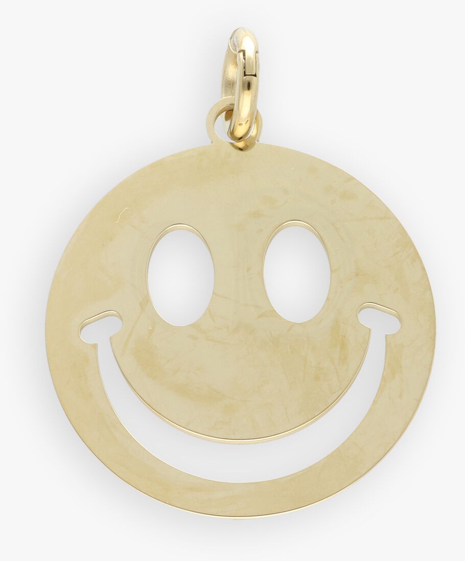 goudkleurig bonnie studios bedels smiley big pendant