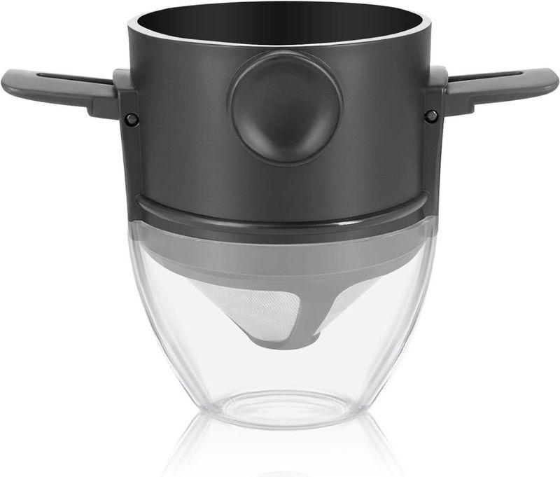 Koffiezetapparaat - Draagbare Roestvrijstalen Herbruikbare Koffiefilter - Mini Opvouwbaar - Voor 1 Kopje Koffie